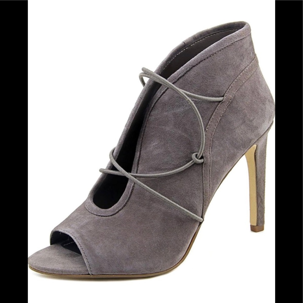 Beautiful, soft, suede, peep toe heels